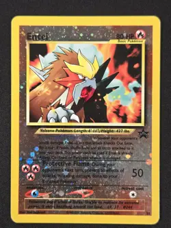 Entei- 34 Black Star PROMO Cosmic Reverse Holo Vintage 2001 Pokemon Card (MP) - Image 1
