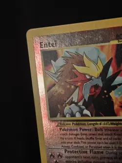 Entei- 34 Black Star PROMO Cosmic Reverse Holo Vintage 2001 Pokemon Card (MP) - Image 3