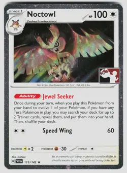 NOCTOWL 115/142 R PRIZE PACK SERIES CARDS POKEMON HOLO NM/M - Image 1