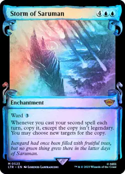 MTG STORM OF SARUMAN FOIL SHOWCASE SCROLL The Lord of the Rings NM - Image 1