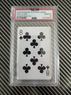 Pokemon Playing Cards, 8 Of Clubs, Mario Pikachu PSA 10 - Image 2