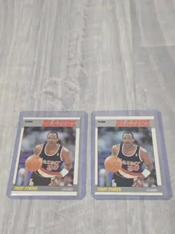 1987-88 Fleer Basketball Terry Porter #89 RC Portland Blazers LOT OF 2 - C253 - Image 3