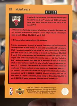 Michael Jordan 1996-97 Upper Deck Collectors Choice You Crash The Game #C30 - Image 3