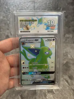 Pokemon TCG Hidden Fates Espeon GX Full Art Shiny Card SV60/SV94 ACE 10 - Image 1
