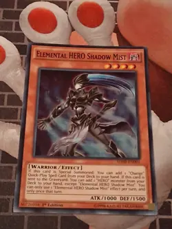Yugioh Elemental HERO Shadow Mist - SDHS-EN001 - 1st Edition Super Rare LP - Image 1