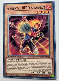 Yugioh! Elemental HERO Blazeman - SGX2-ENA11 - Common - 1st Edition Near Mint, E - Image 1