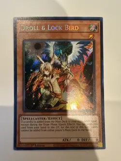 Yugioh Droll & Lock Bird RA02-EN006 Secret Rare 1st Edition - Image 1