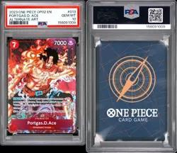 2023 ONE PIECE OP02 #013 PARAMOUNT WAR PORTGAS D ACE ALT ART PSA 10 GEM MINT - Image 3