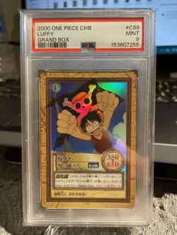2000 One Piece Carddass Hyper Battle Monkey D Luffy C69 PSA 9 Mint - Image 1