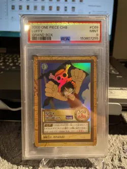 2000 One Piece Carddass Hyper Battle Monkey D Luffy C69 PSA 9 Mint - Image 3