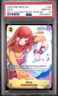 2025 ONE PIECE PROMOS #106 ZEUS PSA 10 - Image 1