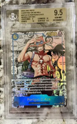 2025 One Piece Carrying on His Will OP13119 Portgas D. Ace Manga BGS 9.5 GEM - Image 1