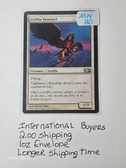MTG Griffin Sentinel Card #20 - Sky Guardian Awaits Its Chosen Hero!! - Image 1