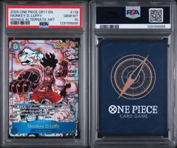 2025 ONE PIECE OP11-A FIST OF DIVINE SPEED #118 MONKEY D. LUFFY PSA 10 Snake Man - Image 3