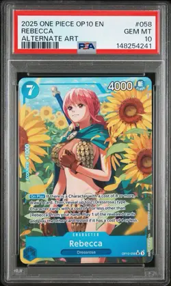 One Piece English Rebecca OP10-058 Royal Blood SR Graded PSA 10 Gem Mint - Image 1