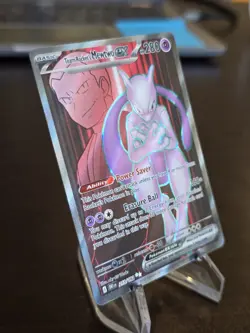 Team Rocket's Mewtwo EX 213/182 Destined Rivals Ultra Rare Pokemon full art NM - Image 2
