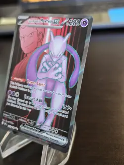 Team Rocket's Mewtwo EX 213/182 Destined Rivals Ultra Rare Pokemon full art NM - Image 3