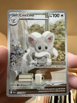 Pokemon TCG Cinccino 153/086 Sv: Black Bolt Holo Illustration Rare Card - Image 1