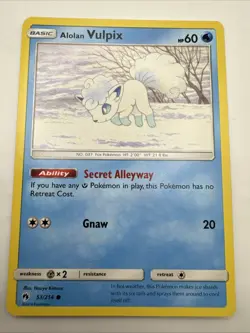 Alolan Vulpix 53/214 Common Lost Thunder Pokemon Near Mint - Image 1
