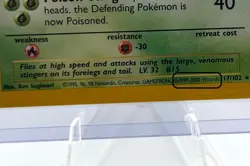 Pokemon TCG Beedrill Base Set, 17/102, Regular Card 1999-2000 Wizards - Image 2