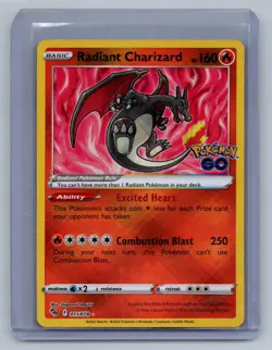 Radiant Charizard 011/078 Radiant Rare Pokemon GO Pokemon Holo NM/M - Image 1