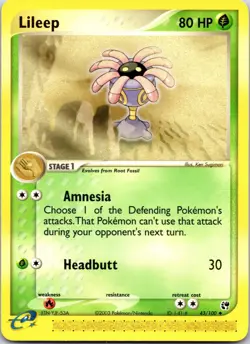 Lileep 43/100 Uncommon Sandstorm Pokemon LP - Image 1