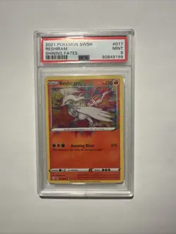 PSA 9 MINT 2021 Pokemon Shining Fates RESHIRAM #017 Amazing Rare - Image 1
