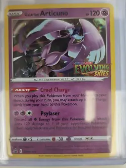 Pokemon TCG Galarian Articuno Evolving Skies SWSH123 Holo Promo - Image 1