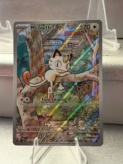 Pokemon TCG Meowth Illustration Rare Full Art Holo 106/094 English 70 HP - Image 1