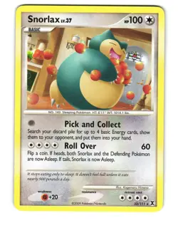 SNORLAX 33/111 RARE RISING RIVALS POKEMON MP 2009 - Image 2