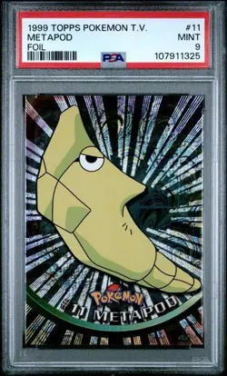 1999 TOPPS POKEMON TV FOIL #11 METAPOD PSA 9 - Image 1
