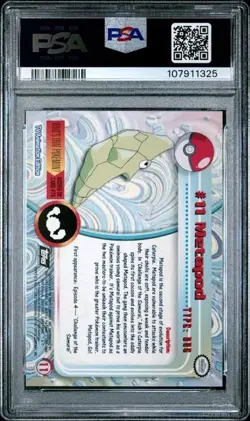 1999 TOPPS POKEMON TV FOIL #11 METAPOD PSA 9 - Image 2