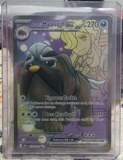 Pokemon TCG Arven's Mabosstiff EX 218/182, Destined Rivals, Near Mint Condition - Image 1