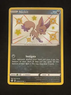 Pokemon Nickit Shiny Holo Rare Shining Fates: Shiny Vault SV081/SV122 NM - Image 1