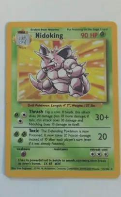 Pokemon TCG Nidoking Base Set 11/102 Holo 1999-2000 Wizards Base Set... - Image 1