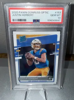 2020 Panini Donruss Optic Justin Herbert #153 RC Chargers PSA 10 - Image 1