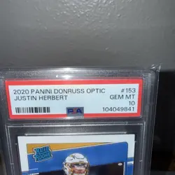2020 Panini Donruss Optic Justin Herbert #153 RC Chargers PSA 10 - Image 2