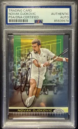 2024 Topps Chrome Tennis #1 Novak Djokovic Signed Card PSA AUTO - Image 1