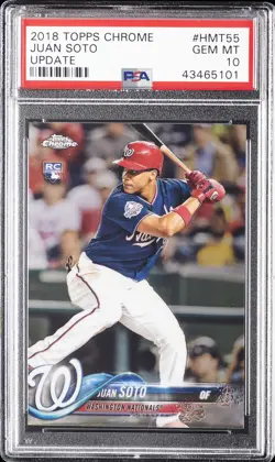 2018 TOPPS CHROME UPDATE #HMT55 JUAN SOTO ROOKIE RC PSA 10 - Image 1