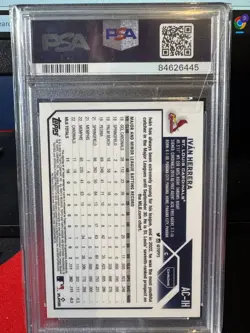 2023 Topps Chrome Update Ivan Herrera Red Wave Auto 4/5 PSA 10 Cardinals - Image 2