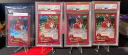 2023 Topps Chrome Update Ivan Herrera Red Wave Auto 4/5 PSA 10 Cardinals - Image 4