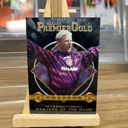 RARE 1996 MERLIN PREMIER GOLD- SCHMEICHEL - MAN UTD - MASTERS FOIL CHASE CARD - Image 1