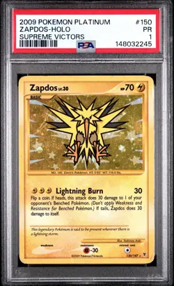 PSA 1 Zapdos Holo Foil #150 Platinum Supreme Victors 2009 Pokemon PR - Image 1