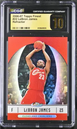 2006/07 Topps Finest LeBron James #22 Refractor Cleveland Cavs CGC 10 Pristine - Image 1