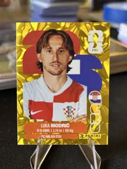 2026 Panini FIFA World Cup Sticker Luka Modric Gold Crumple CRO 9 Croatia - Image 1