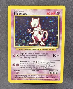 Pokemon TCG Mewtwo 10/102 Base Set Holo Rare NM Near Mint - Image 1