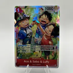 Namco Ace & Sabo & Luffy OP13-007 Carrying on His Will SR Foil 1000 Power - Image 1