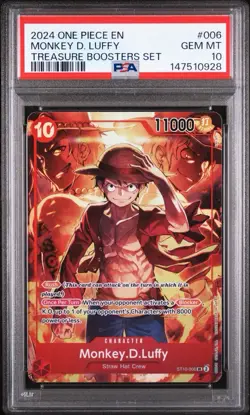 2024 ONE PIECE PROMOS TREASURE BOOSTERS SET #006 MONKEY D. LUFFY PSA 10 - Image 1