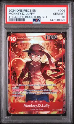 2024 ONE PIECE PROMOS TREASURE BOOSTERS SET #006 MONKEY D. LUFFY PSA 10 - Image 3