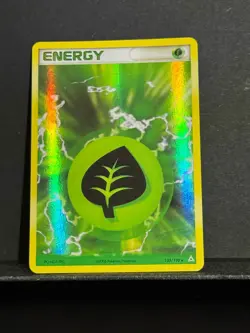 Grass Energy 105/110 Holon Phantoms Holo Pokemon TCG - Image 1